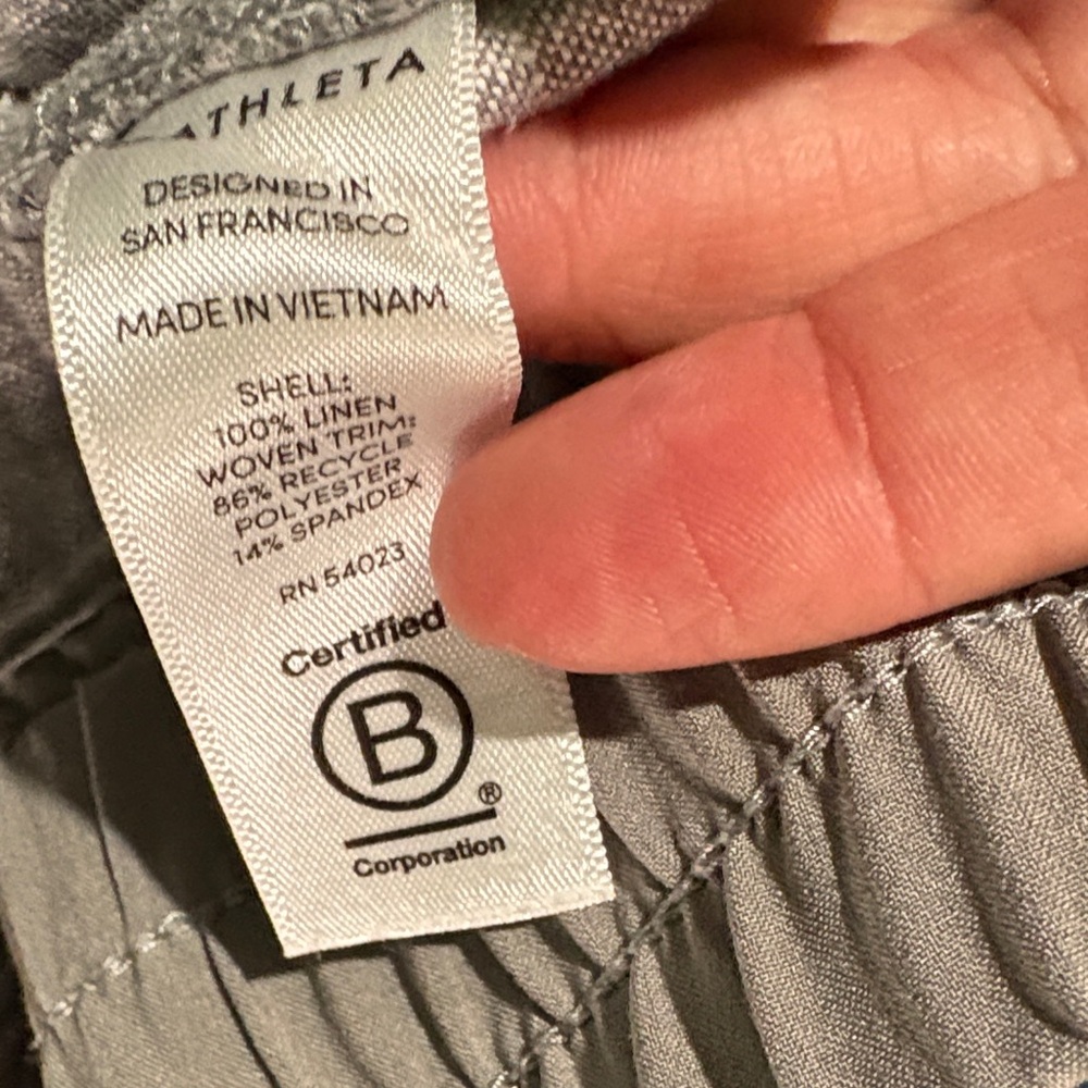 Athleta Gray Women's Linen Shorts - Picture 7 of 8